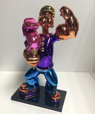 AD VAN HASSEL: Skulptur Popeye "Dollar pink"